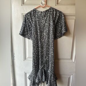 Ted Baker London Black & White Abstract Print Dress (Size 3 / US 8)